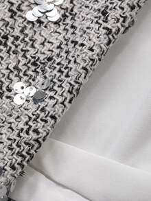 DAZY Elegant Long Sleeve Women's Jacket, Shiny And Graceful For Professional Office Wear, Spring/Summer Carnival - Silver - View 6