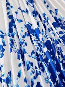 SHEIN Bộ 2 món cho bé gái tuổi teen, gồm váy xếp ly in hoa và áo khoác cardigan tay phồng, thích hợp cho ngày Valentine, kiểu dáng thanh lịch, mùa xuân/hè. - Nhiều màu - Xem 3