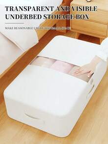 1 件超宽床下收纳盒大容量扁平设计抽屉式整理器适用于衣服毯子季节性服装床架节省空间家用衣柜多用途容器