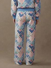 WESTFADE 拼接绗缝中腰宽松运动短裤，适合春季、度假、夏季、春假、音乐节、休闲、可爱、波西米亚风、纳什维尔、乡村音乐会、西部牛仔风等场合穿着。 - 藍色 - 查看 2