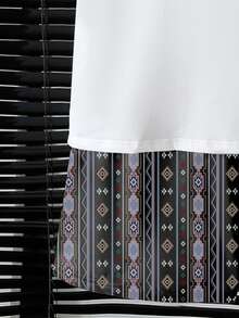 SHEIN 2pcs/Set Teenage Boys Short Sleeve Round Neck T-Shirt + Pocket Shorts Set