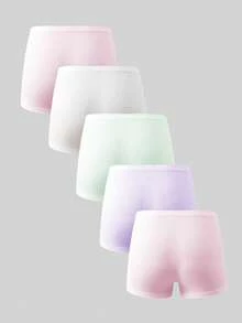 5pcs/Pack Girls' Comfortable Rabbit Print Briefs - Pink - View 2