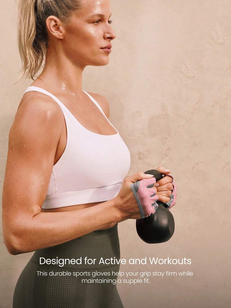 Gants d'entraînement en maille caoutchoutée antidérapante et respirante Grip and Glow, 4 doigts, pour la gym, le studio, le yoga, les haltères, les activités physiques