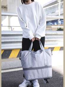 1 chiếc túi hành lý du lịch có bánh xe, túi đóng gói, túi xách tay có khóa kéo và tay cầm, vali gấp gọn, túi đựng đồ chuyển nhà, túi đựng đồ tập thể dục, bền và nhẹ, có 6 màu và 3 kích cỡ. - Nhiều màu - Xem 17