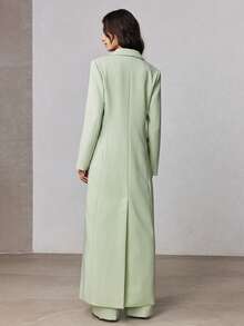 ZEYLAH Oversized Loose H-Line Long Blazer Jacket, Spring - Mint Green - View 3