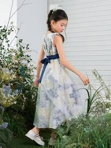 DAZY Tween Girls Sleeveless Dress, Fall Outfit - White - View 3