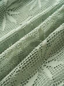 Airaco Áo sơ mi nam tay ngắn, màu trơn, cài cúc phía trước, chất liệu lưới xuyên thấu, khoét lỗ. - màu xanh lá - Xem 6