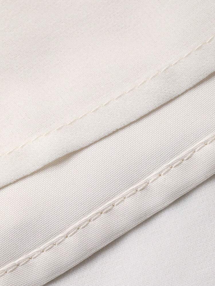 Women's Elegant Solid Color Beaded Puff Sleeve Top And Skirt 2-Piece Set, Spring/Summer,Wedding Guest Dress Women