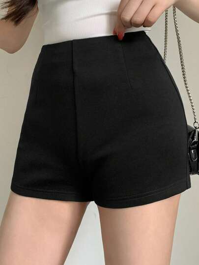 DAZY 女士休闲纯色高腰短裤，夏季