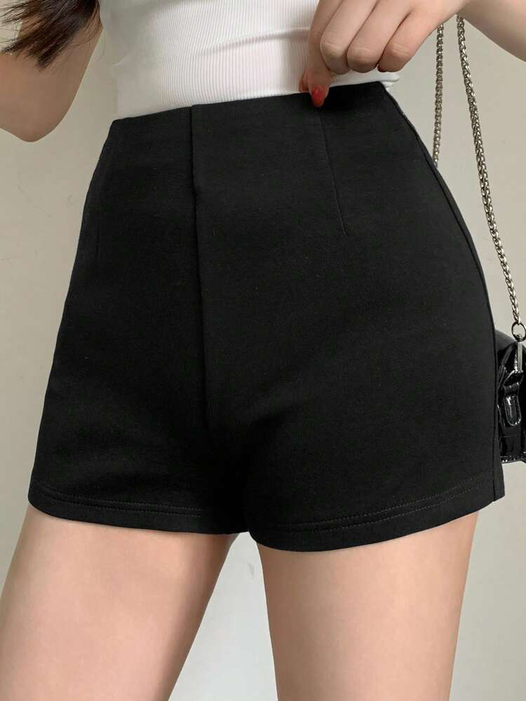 Women's Black Leggings, Slim Fit Shorts For Valentine's Day, Fashion Party