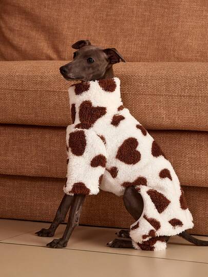 PETSIN Pawparrel 1件宠物秋冬时尚双面毛绒保暖弹力舒适狗狗高领连体衣