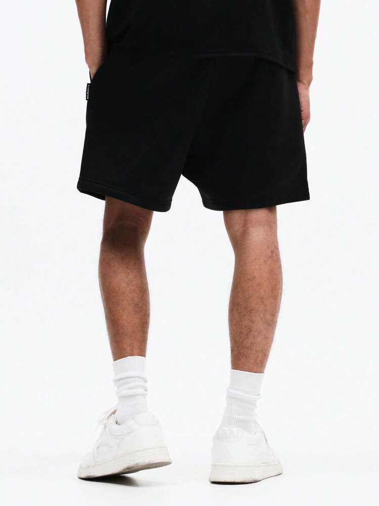 Drawstring Casual Shorts With Logo