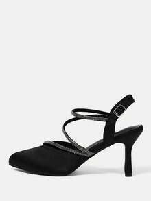 CUCCOO HITCHD Giày cao gót nữ thời trang và thanh lịch dành cho công sở, được trang trí bằng đá quý. - màu đen - Xem 7