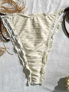 Swim Mod 女士休闲度假沙滩特制面料比基尼两件套泳衣 - 杏色 - 查看 4