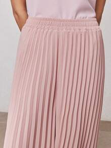 ZEYLAH Women Spring Solid Pleated Wide Leg Pants