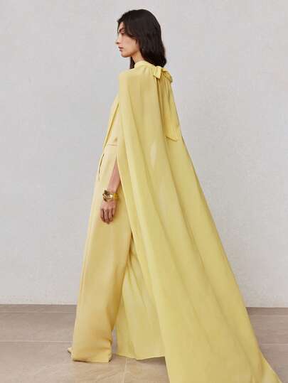 ZEYLAH 女士纯色抹胸连体裤和睡袍宽松两件套，春季