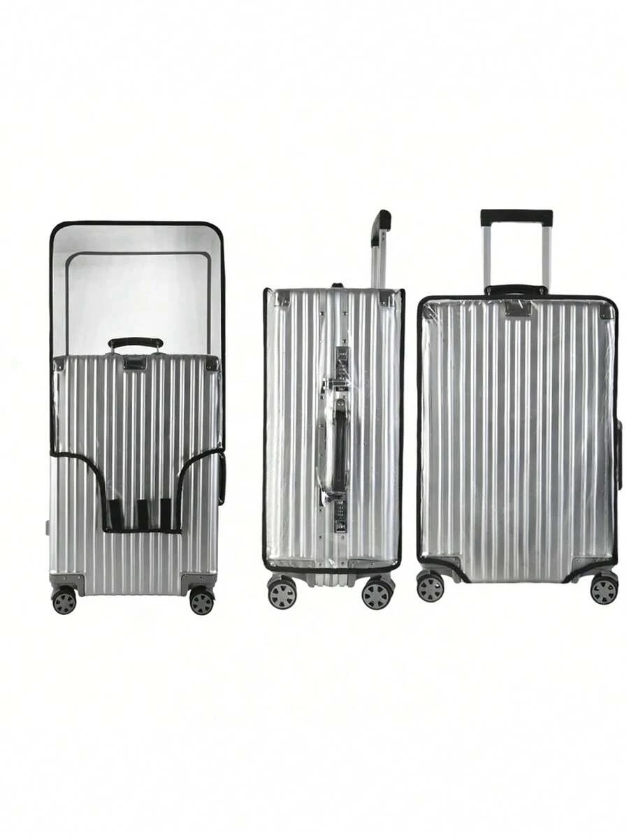 1pc Transparent Luggage Protective Cover, Thick Wear-Resistant Waterproof Suitcase Protective Cover, Luggage Cover, Suitable For Travel, Protect Luggage 20/22/24/26/28/30 Inch - Transparent - View 1