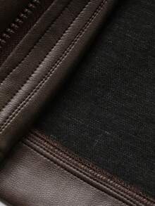 DAZY Women's Loose Fit Old Money Design Casual Brown Leather Jacket, Versatile For Spring, Summer, Autumn, Winter - Brown - View 7