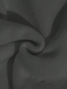 Franclia 女士休闲纯色船领单肩长袖金属装饰套头毛衣 - 深灰色 - 查看 5