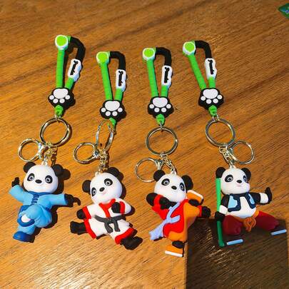 熊猫钥匙扣|可爱卡通钥匙圈|款式颜色随机|1-4个装|情侣创意礼物