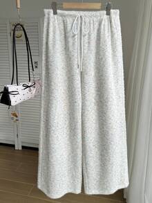 Comfortcana 大码女式抽绳腰阔腿宽松休闲裤 - 彩色 - 查看 6