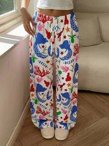 Aloruh Women's Octopus Print Casual Lounge Pants, Spring/Summer - Multicolor - View 4