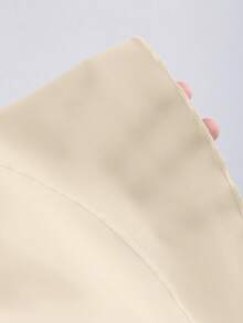 Sweetra Đầm ngắn màu đen dệt kim và đan ghép mảnh, cổ chữ V, hở lưng, viền bèo nhún, thắt eo, kiểu dáng đơn giản, thanh lịch, thích hợp cho kỳ nghỉ và trang phục thường ngày của nữ, mùa xuân/hè. - Màu be - Xem 6