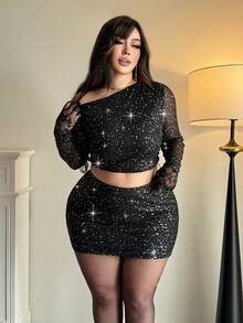 Vibekara Plus Size Co-Ords - Black - View 1