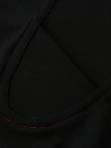 ROMWE MEN 男士复古撞色拼接连帽衫，带毛领 - 黑色 - 查看 4