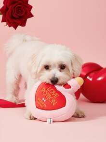 PETSIN Đồ chơi cho thú cưng hình chai nước hoa màu hồng làm từ chất liệu polyester, có tiếng kêu, không gây tiếng động, thích hợp cho mèo, chó, sử dụng hàng ngày, chụp ảnh cưới, trang trí và làm quà tặng ngày Valentine, dành cho thú cưng nhỏ/vừa. - Hồng - Xem 2