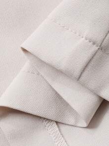 DAZY Bộ đồ nữ thanh lịch gồm áo sơ mi trơn màu và quần ống rộng, thích hợp cho mùa xuân/hè, váy dự tiệc cưới. - Màu be - Xem 9