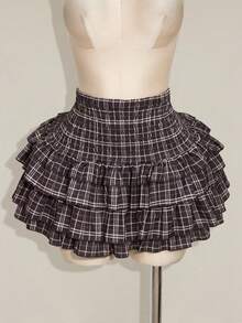 SHEIN ICON Váy xếp ly eo kẻ caro thời trang dành cho nữ cỡ lớn - Nhiều màu - Xem 3