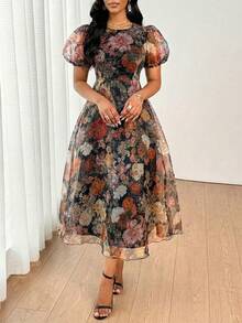 SHEIN Lady Váy tốt nghiệp, Váy tốt nghiệp cho nữ, Váy tốt nghiệp màu trắng, Trang phục tốt nghiệp, Trang phục ngày lễ, Váy dự tiệc cưới, Váy sinh nhật cho nữ, Trang phục công sở thường ngày, Trang phục lễ hội - màu nâu - Xem 3
