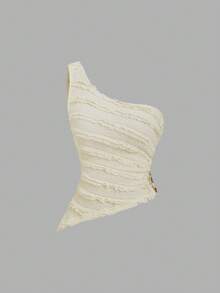 Sweetra Sexy Outfit - Cold-Shoulder Top + Peplum Mini Skirt - Yellow - View 4