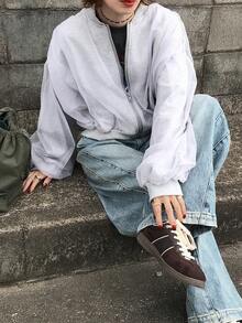 FRIFUL Women's Casual Mesh Decorated Jacket, Spring/Autumn