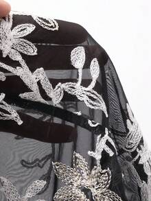 DAZY Elegant Long Sleeve High-End Luxurious Dress For Women - Black - View 8