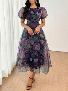 SHEIN Lady Váy tốt nghiệp, Váy tốt nghiệp cho nữ, Váy tốt nghiệp màu trắng, Trang phục tốt nghiệp, Trang phục ngày lễ, Váy dự tiệc cưới, Váy sinh nhật cho nữ, Trang phục công sở thường ngày, Trang phục lễ hội - Màu tím - Xem 3