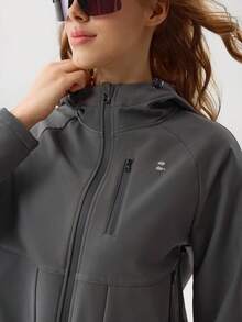 OutZeal 女士冬季户外保暖外套，带内衬，适合徒步露营，防水，带帽拉链和多个口袋 - 灰色 - 查看 10