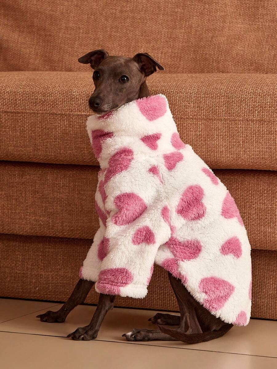 PETSIN Pawparrel 1pc Pet Autumn/Winter Double Sided Plush Elastic Comfortable Warm Fabric High Neck Dog Hoodie - Multicolor - View 1