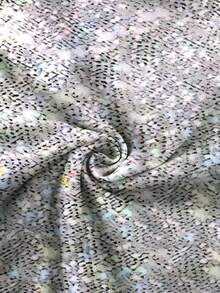 女士抽象人脸线条艺术印花长袖T恤，休闲时尚街头风，春秋季 - 彩色 - 查看 3