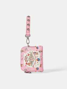 HARRY POTTER X SHEIN 1pc Ladies, Women Small Crossbody Bags, Top Handle Bags, Bag Charm, Cute Printing, Fashionable, Personalized, Simple, Versatile, Street, Sweet And Cool Girls, Hot Girls,Y2k, Pink, Rivets (3-In-1 Style) - Watermelon Pink - View 4