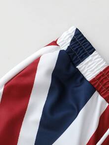 ROMWE MEN 男士国旗图案松紧腰阔腿休闲裤 - 彩色 - 查看 5