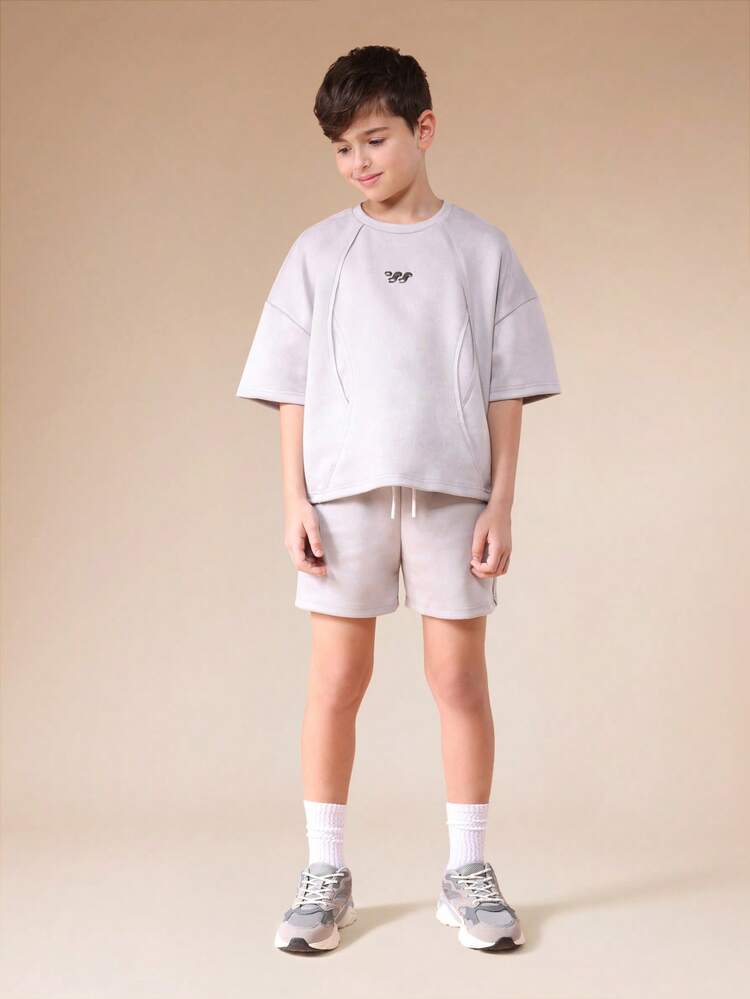 Suedette T-Shirt And Shorts Set