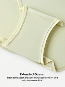 LUVLETTE Plus 3-Pack Soft Cotton High-Waist Briefs Women Underwear Panty Set - Multicolor - View 4