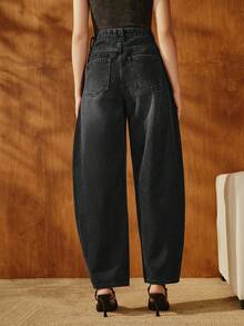 Anewsta 蓝色锥形裤腿时尚牛仔裤，适合秋季、冬季、春季、新年、派对、婚礼、优雅、时尚、潮流、圣诞节、节日、假日、外出、休闲等场合。