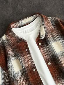Manfinity Dauomo Men's Casual Front Button Long Sleeve Plaid Versatile Shirt - Multicolor - View 5