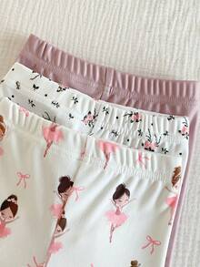 6件套女婴紧身连体睡衣套装，简约时尚碎花短袖柔软舒适睡衣套装 - 彩色 - 查看 5