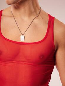 FeverCity Fever City Sexy Sheer Party Clubwear Men Tank Top - Red - View 5