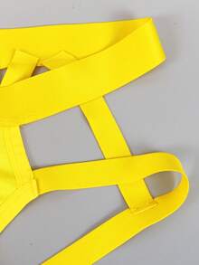 DrisQ DrisQ Men's Sexy Solid Color Hollow-Out Low-Rise G-String  Thong Jockstrap - Yellow - View 8