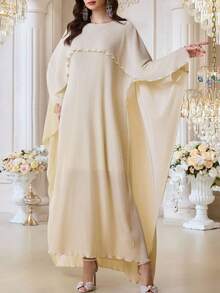 Modelyn Modest & Elegant Women's Turkish Abaya Cloak - Apricot - View 4